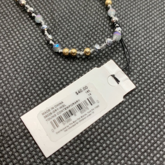 Free Soul Silver and Gold Beaded Rope Necklace with Gold Tassels - Picture 4 of 6